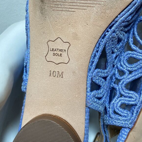 Talbots Light Blue Crochet Slingback Flats - Picture 8 of 10